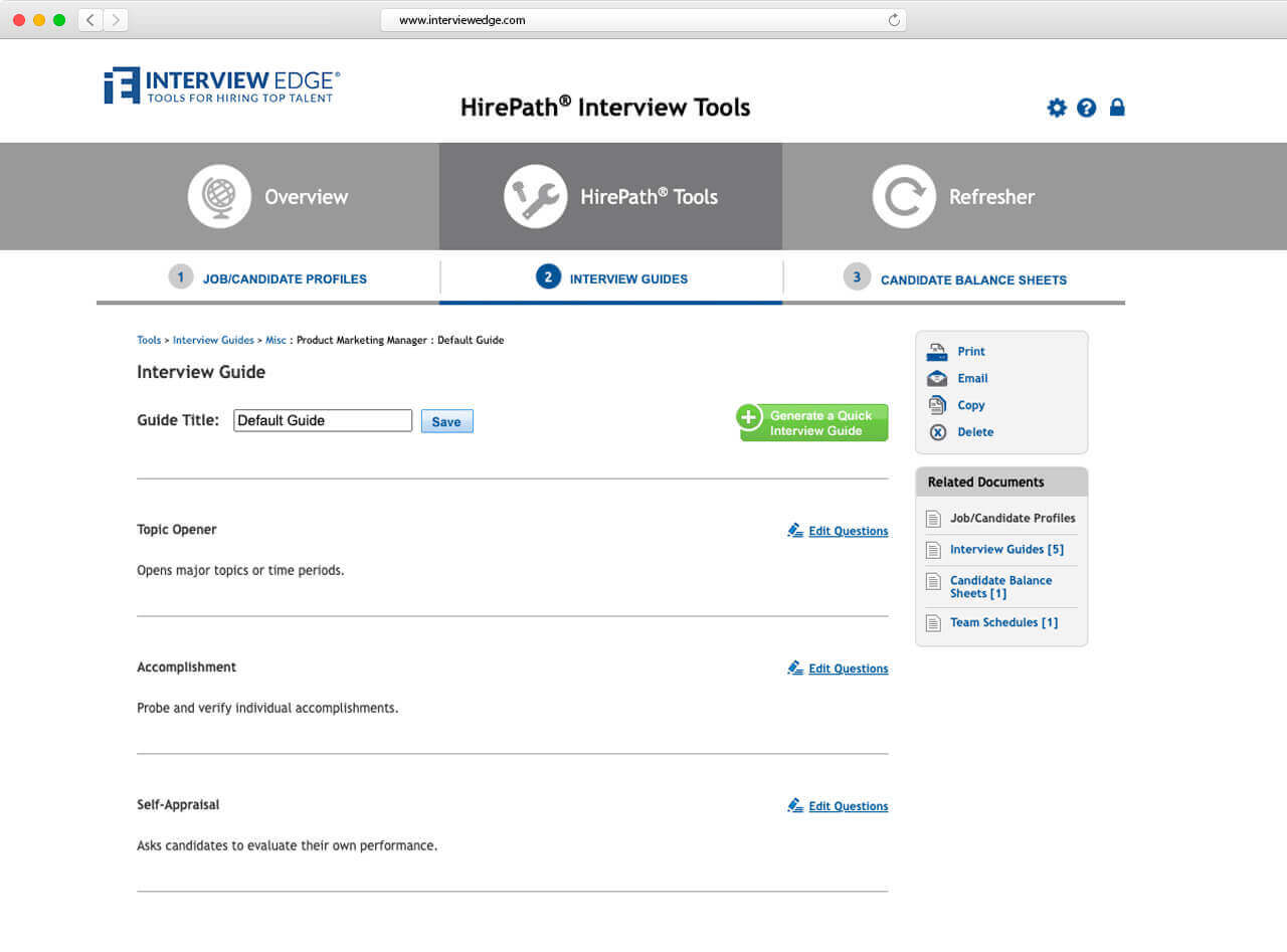 Snapshot of Interview Guides