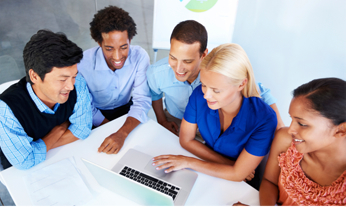 Diversity recruiting team at conference table